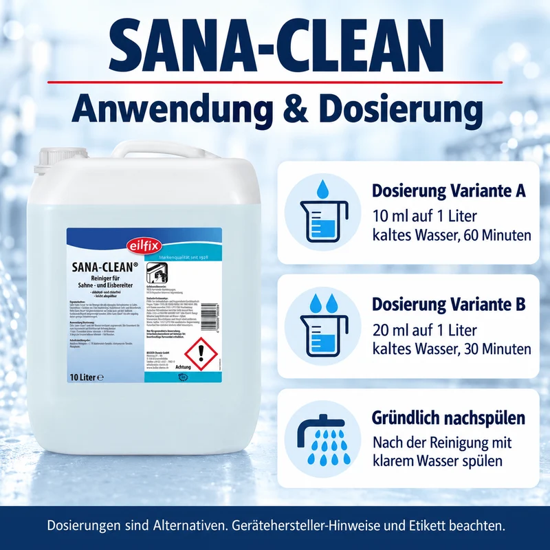 EILFIX SANA-Clean Hygienereiniger für Sahne- & Eisbereiter - Eismaschinenreiniger