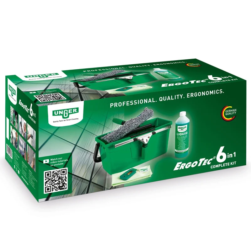 UNGER Profi Fensterreinigungs-Set – 6in1 Komplett-Set