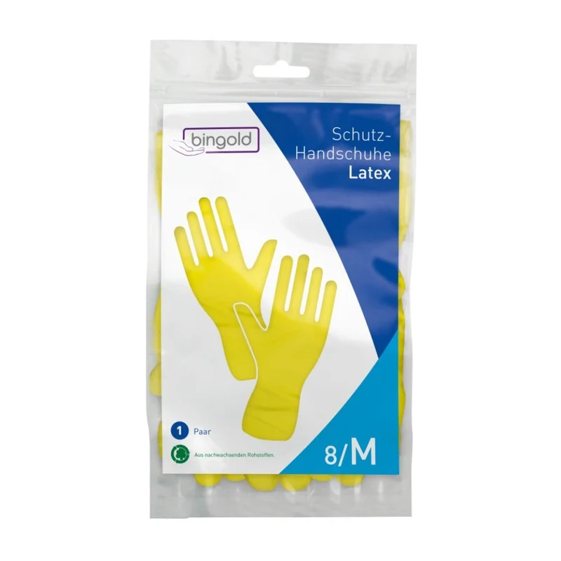 Bingold Schutzhandschuhe Latex, Gelb
