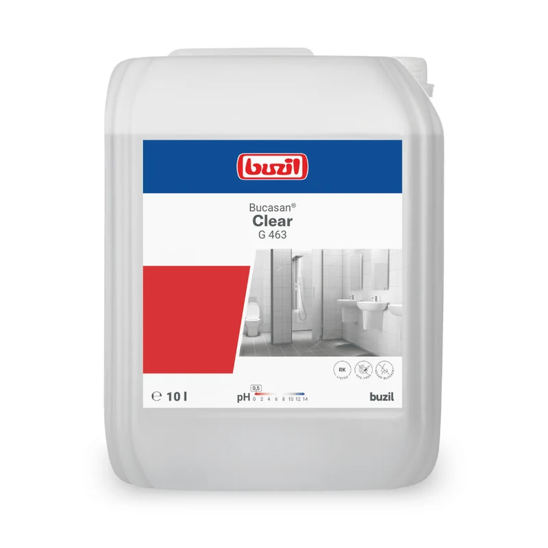 Buzil Bucasan® Clear G 463 Farbstofffreier Sanitärunterhaltsreiniger mit Geruchsblocker