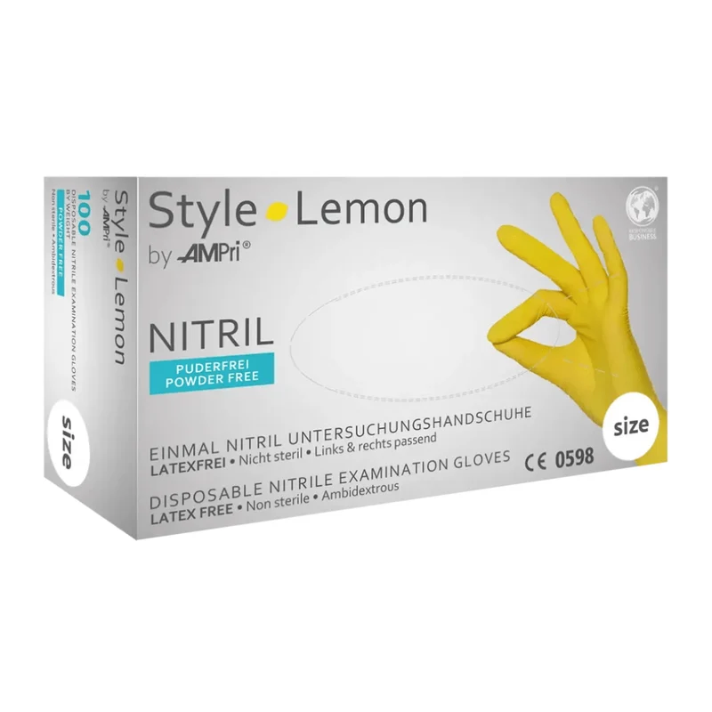AMPri STYLE LEMON Nitrilhandschuhe puderfrei by MED-COMFORT, Gelb