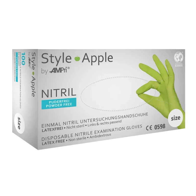 AMPri STYLE APPLE Nitrilhandschuhe puderfrei by MED-COMFORT, Apfelgrün