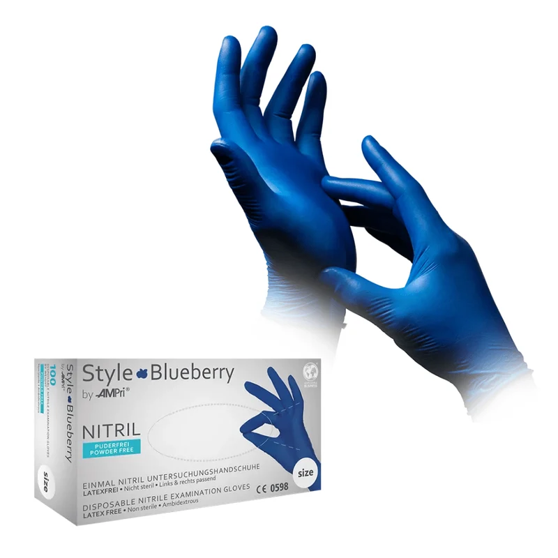 AMPri STYLE BLUEBERRY Nitrilhandschuhe puderfrei by MED-COMFORT, Dunkelblau