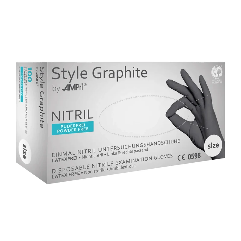 AMPri STYLE GRAPHITE Nitrilhandschuhe puderfrei by MED-COMFORT, Anthrazit