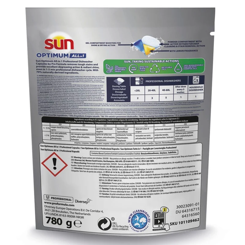 Sun Professional Optimum Allin1 Spülmaschinenkapseln mit Klarspüler, Salz ab 52 Stk.