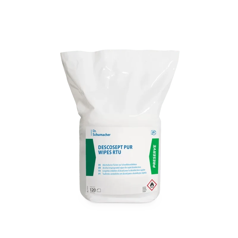 Dr. Schumacher Descosept Pur Wipes RTU Desinfektionstücher - 120 Tücher | Packung (120 Stück)
