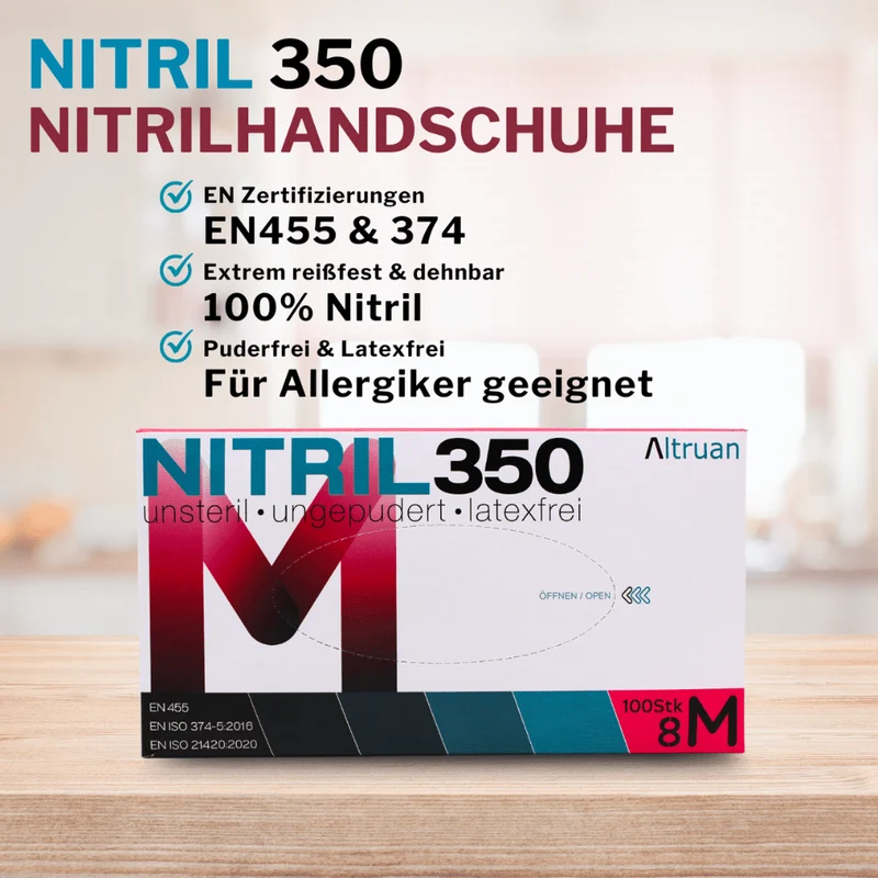 Altruan NITRIL350 Nitril Handschuhe, Einmalhandschuhe, blau - 100 Stück