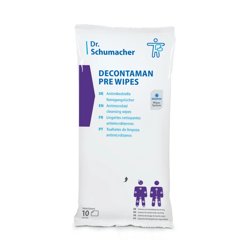 Dr. Schumacher Decontaman Pre Wipes Reinigungstücher | Packung (10 Tücher)