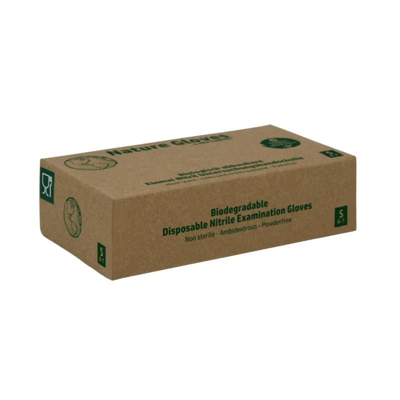 AMPri Nature Gloves Nitrilhandschuhe Biologisch abbaubar, Grün | Box (100 Stück)