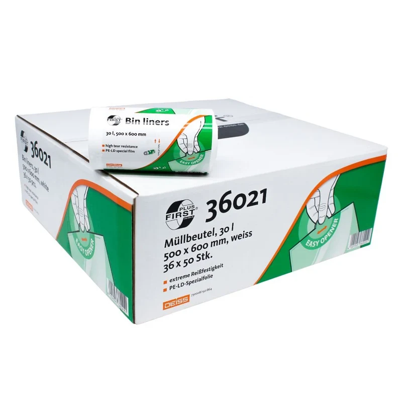 DEISS First Plus® Müllbeutel 30 Liter, Premium-LDPE, 36021