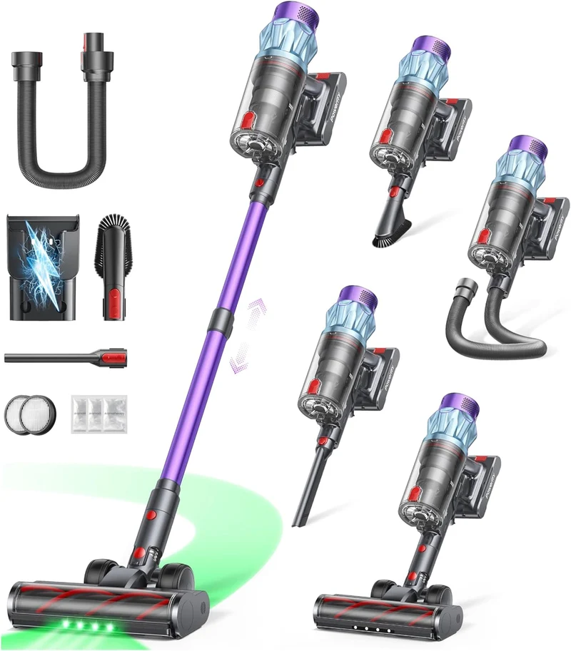 Powerffy Knight 11 Cordless Vacuum Cleaner 550W 45Kpa 60Min Stick Vacumm Cleaners