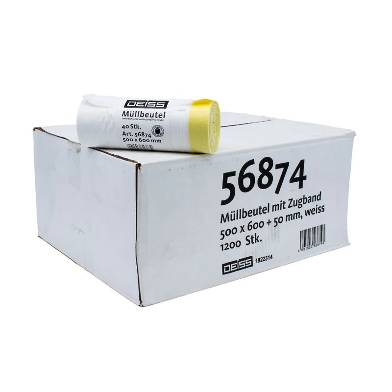 DEISS Müllbeutel 56874 30 Liter mit Zugband
