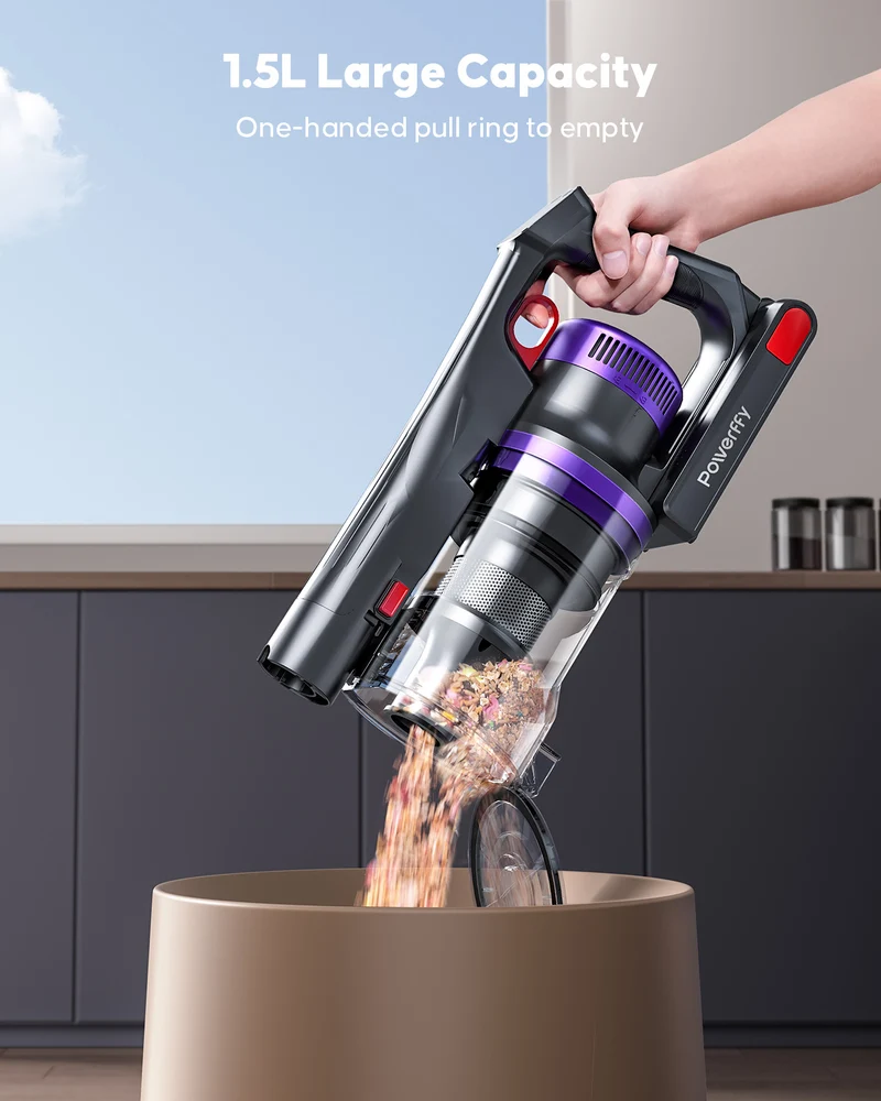 Cordless Vacuum Cleaner 600W 50KPA Powerful Suction 65 Mins Stick Handheld Vacuum Cleaners Green LED Anti-Tangle Brush Aromatherapy 1.8L Dust Cup One-Touch Empty for Carpet/Hardwood/Pet Hair/Car/Stair