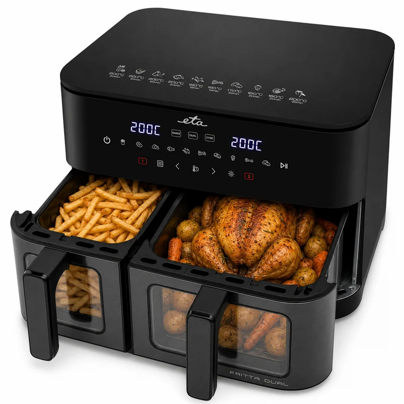 Fritteuse heißluft ETA Fritta Dual 3167 90000 schwarz