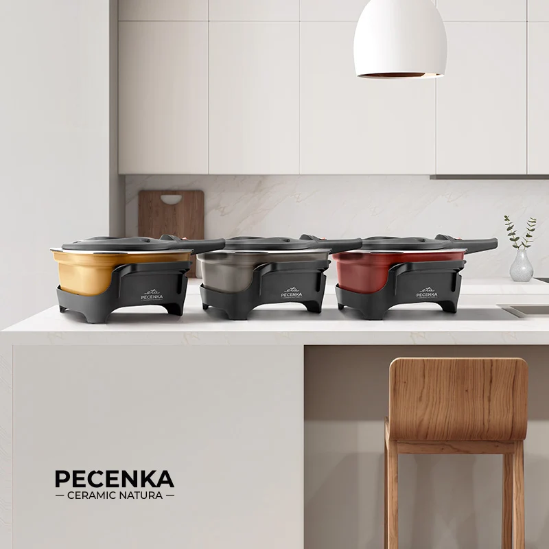 Elektrischer Backtopf ETA Pečenka Ceramic Natura 0133 90051 grau
